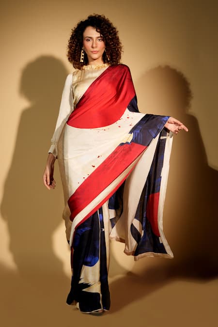 ISADAA BY ROTNA DUTT Digital Printed Saree With Satin Border 
