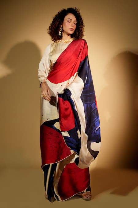 ISADAA BY ROTNA DUTT Digital Printed Saree With Satin Border 