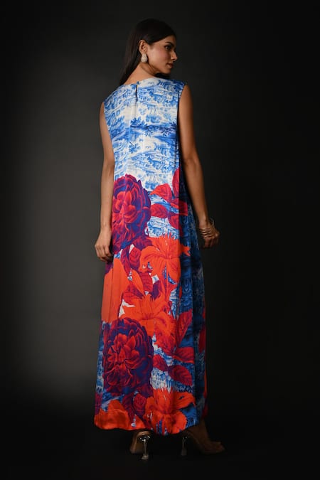 ISADAA BY ROTNA DUTT Digital Printed Floral & Scenic Dress 