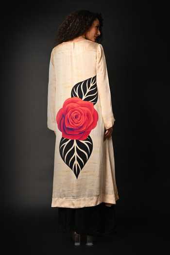 ISADAA BY ROTNA DUTT Digital Printed Rose Motif Kurta & Pant Set 