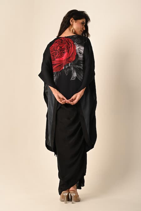 ISADAA BY ROTNA DUTT Digital Print Kaftan & Draped Skirt 