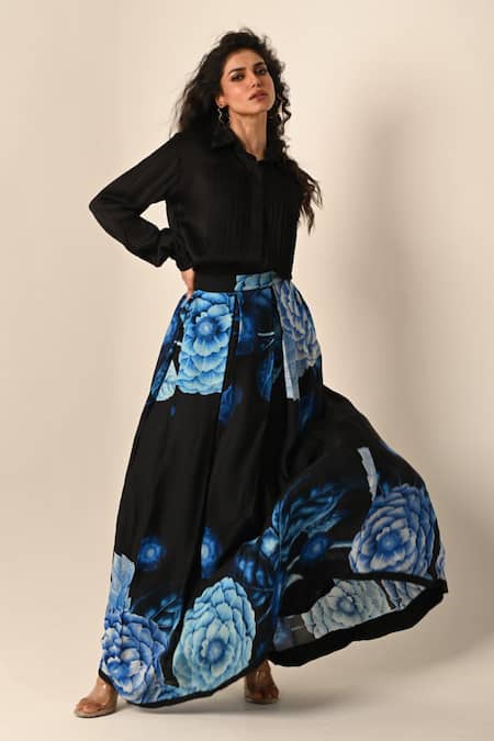 ISADAA BY ROTNA DUTT Digital Printed Skirt & Pleated Shirt 