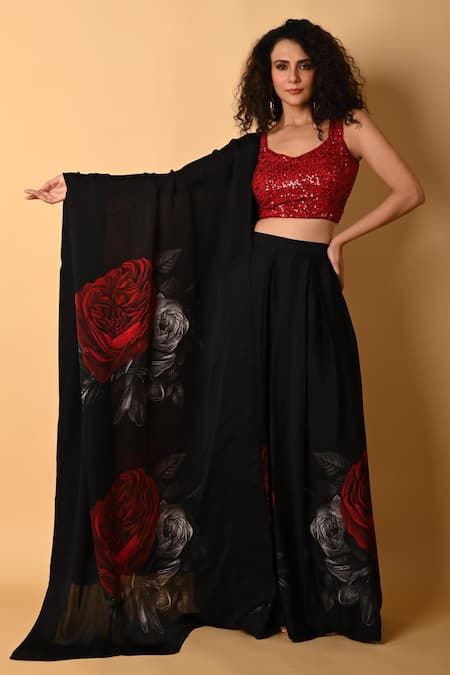 ISADAA BY ROTNA DUTT Digital Printed Lehenga Set With Sequins Blouse 