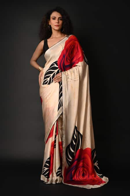 ISADAA BY ROTNA DUTT Digital Printed Saree With Satin Border 