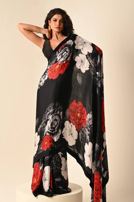 ISADAA BY ROTNA DUTT Digital Printed Saree With Satin Border