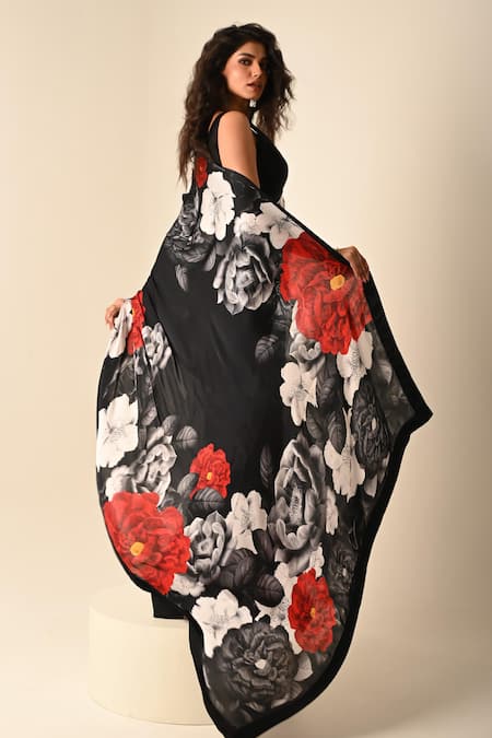 ISADAA BY ROTNA DUTT Digital Printed Saree With Satin Border