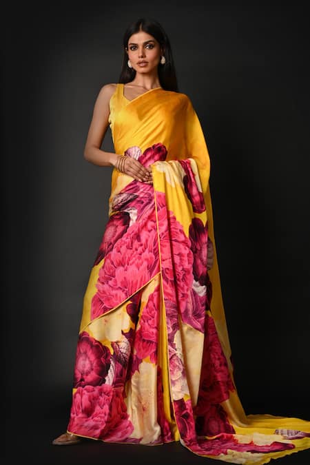 ISADAA BY ROTNA DUTT Digital Printed Saree With Satin Border 