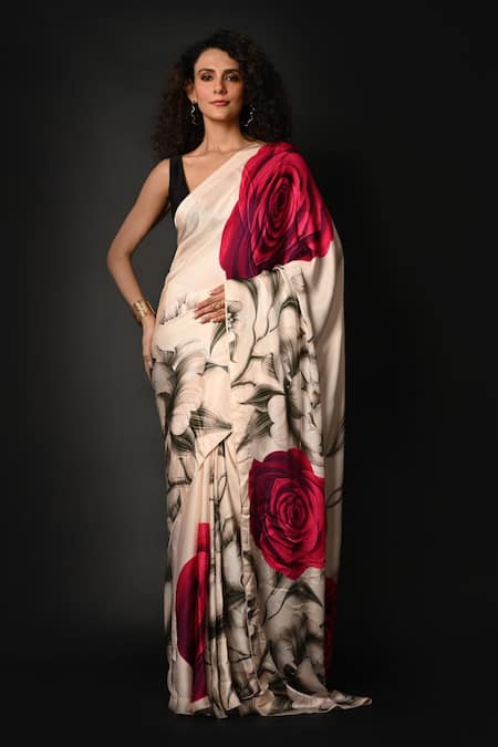 ISADAA BY ROTNA DUTT Digital Printed Saree With Satin Border 