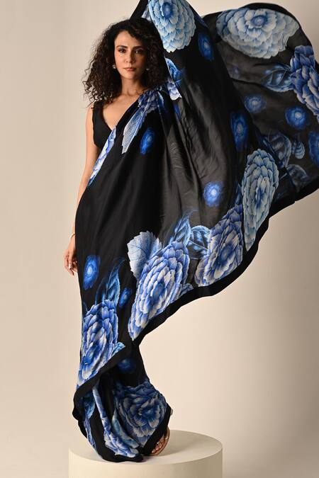 ISADAA BY ROTNA DUTT Digital Printed Saree With Satin Border