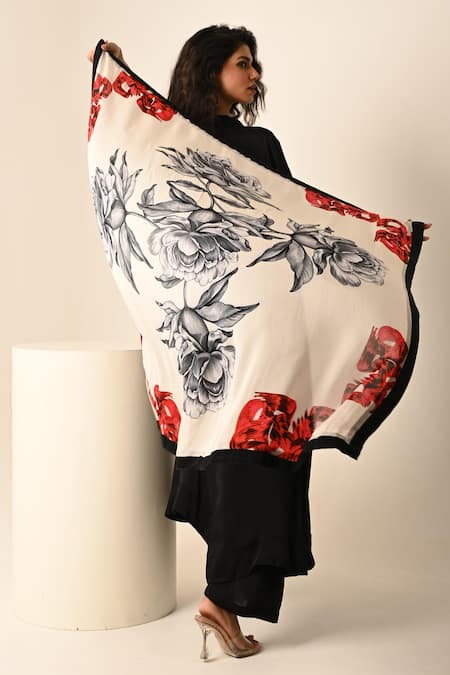 ISADAA BY ROTNA DUTT Digital Printed Floral & Abstract Scarf 