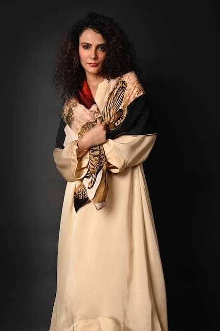 ISADAA BY ROTNA DUTT Digital Printed Abstract Scarf 