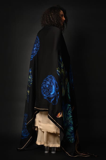 ISADAA BY ROTNA DUTT Digital Printed Floral Satin Organza Dupatta 