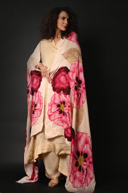 ISADAA BY ROTNA DUTT Digital Printed Satin Organza Dupatta 