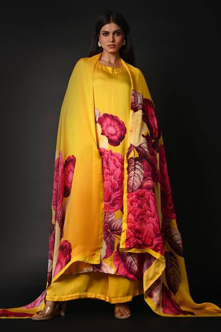 ISADAA BY ROTNA DUTT Digital Printed Satin Organza Dupatta 