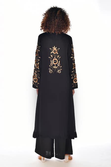 ISADAA BY ROTNA DUTT Floral Sequin & Beads Embroidered Kurta Set 