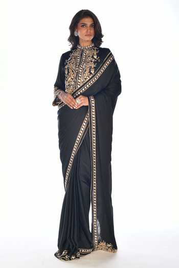 ISADAA BY ROTNA DUTT Zardosi Hand Embroidered Saree & Jacket Blouse 