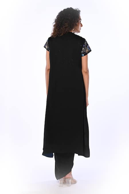 ISADAA BY ROTNA DUTT Embroidered Paisley Top Skirt & Jacket Set 