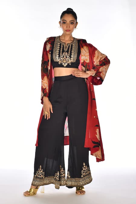 ISADAA BY ROTNA DUTT Digital Print Jacket, Embroidered Top & Pant 