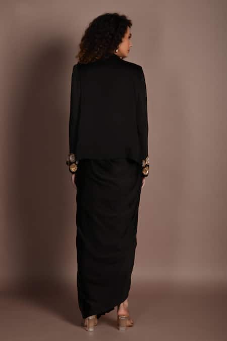 ISADAA BY ROTNA DUTT Sequins & Zardosi Embroidered Jacket Skirt Set 