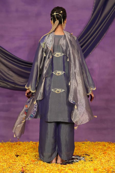 Jyoti Bansal Tilla Dori & Mirror Embroidered Kurta Set 