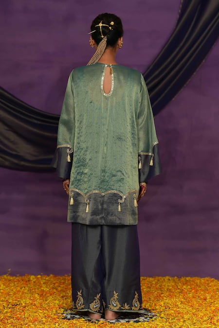 Jyoti Bansal Tilla Dori & Mirror Embroidered Kurta With Salwar 