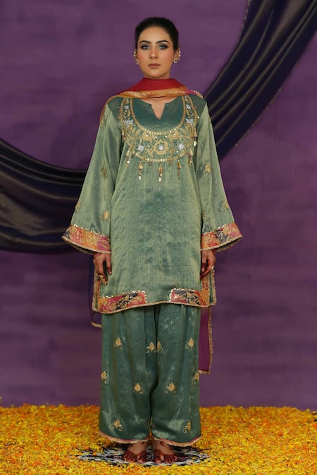 Jyoti Bansal Tilla Dori & Mirror Work Kurta Salwar Set 
