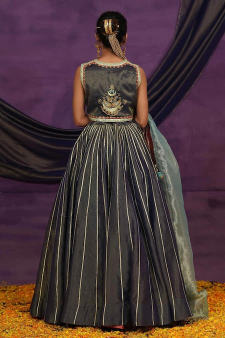 Jyoti Bansal Dori & Mirror Work Blouse Lehenga Set 