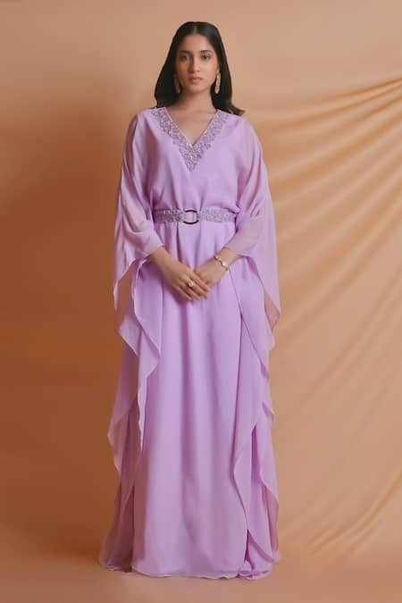 Richa Jaisinghani Label Noor Ruffle Kaftan With Belt 