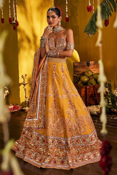 The Royaleum Gulsona Embroidered Silk Lehenga Set 
