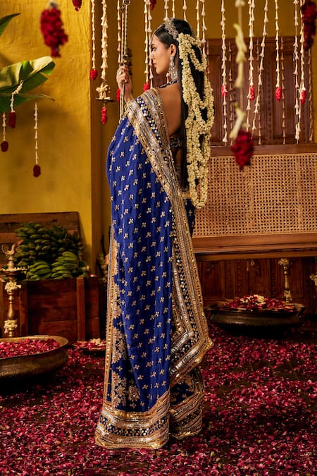 The Royaleum Saher Embroidered Silk Saree & Blouse Set 