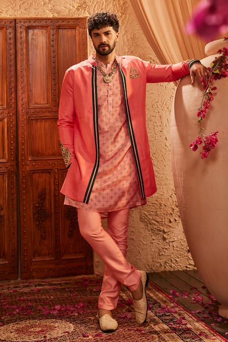 The Royaleum Sartaj Silk Jacket & Kurta Set 
