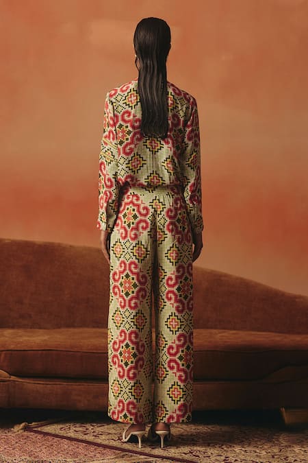 Pooja Rajgarhia Gupta Tara Lace Ikat Pattern Shirt