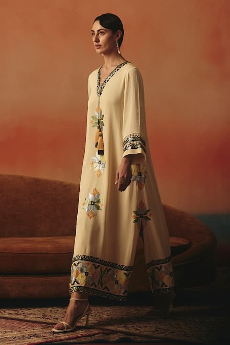 Pooja Rajgarhia Gupta Padma Ikat Pattern Midi Dress 