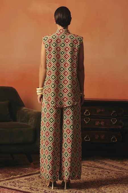 Pooja Rajgarhia Gupta Mayuri Ikat Pattern Shirt & Pant Co-ord Set 