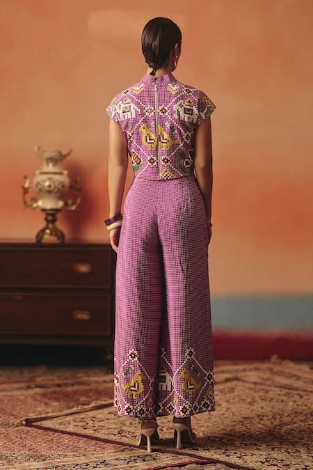 Pooja Rajgarhia Gupta Bulbul Ikat Pattern Top & Pant Co-ord Set 