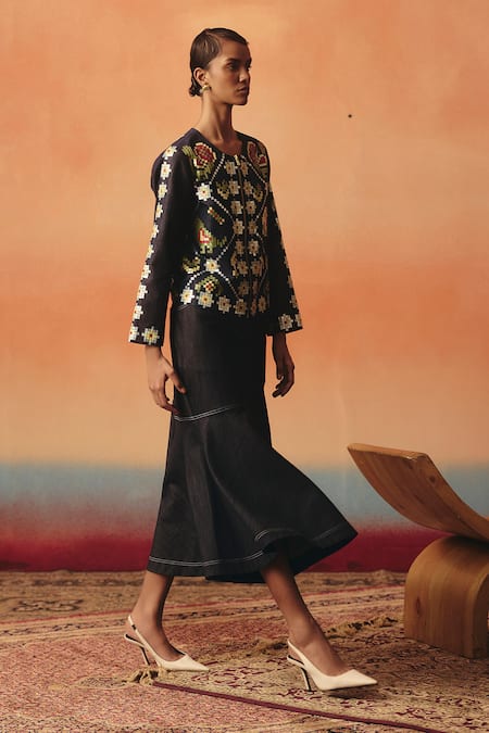 Pooja Rajgarhia Gupta Mithu Ikat Pattern Jacket 