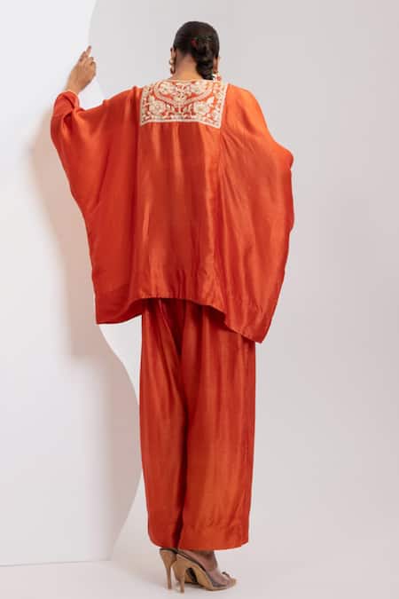 Oshi By Shikha Zardosi Embroidered Pheran & Broad Pant Set 