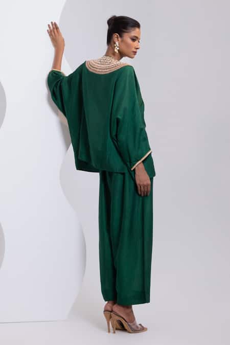 Oshi By Shikha Marodi & Gota Embroidered Pheran Kaftan With Pant 