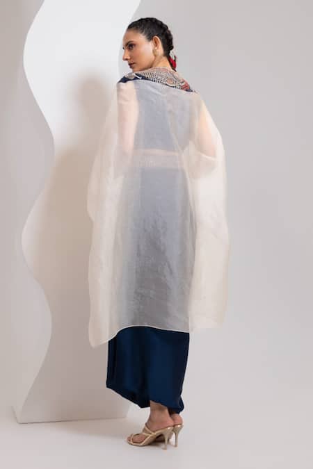 Oshi By Shikha Marori & Sequin Embroidered Cape Skirt Set 