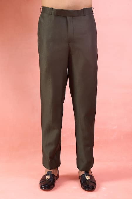 Arihant Rai Sinha Green Silk Mirrors, Embroidery Work And Thread Bandhgala Set at Aza Fashions Arihant Rai Sinha_Green Silk Mirrors, Embroidery Work And Thread Bandhgala Set _at_Aza_Fashions