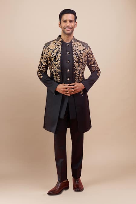 Arihant Rai Sinha Zari Embroidered Achkan Jacket & Kurta Set 