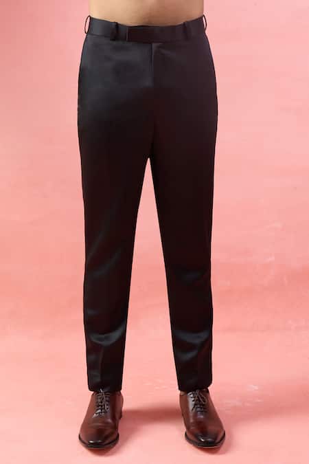 Arihant Rai Sinha_Black Terrycloth Embroidery Bandhgala And Pant Set _at_Aza_Fashions