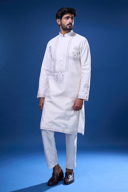 Buy Arihant Rai Sinha Off White Silk Embroidery Full Sleeve Kurta Pant Set Online at Aza Fashions Buy_Arihant Rai Sinha_Off White Silk Embroidery Full Sleeve Kurta Pant Set _Online_at_Aza_Fashions