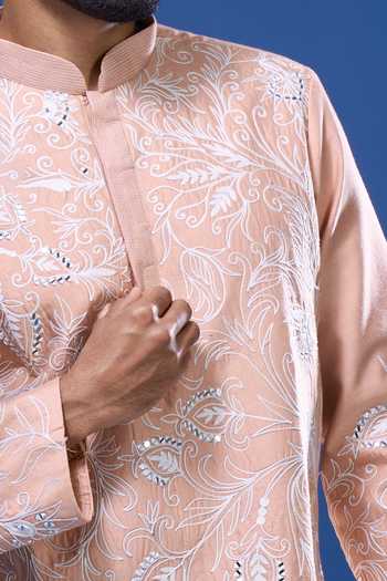Buy Arihant Rai Sinha Pink Silk Embroidery, Mirrors Garden And Kurta Set Online at Aza Fashions Buy_Arihant Rai Sinha_Pink Silk Embroidery, Mirrors Garden And Kurta Set _Online_at_Aza_Fashions