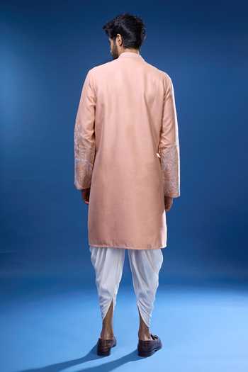 Shop Arihant Rai Sinha Pink Silk Embroidery, Mirrors Garden And Kurta Set at Aza Fashions Shop_Arihant Rai Sinha_Pink Silk Embroidery, Mirrors Garden And Kurta Set _at_Aza_Fashions