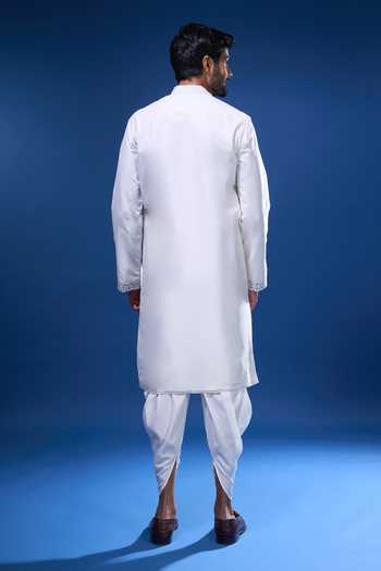 Shop Arihant Rai Sinha Off White Silk Embroidery Floret Kurta Pant Set at Aza Fashions Shop_Arihant Rai Sinha_Off White Silk Embroidery Floret Kurta Pant Set _at_Aza_Fashions