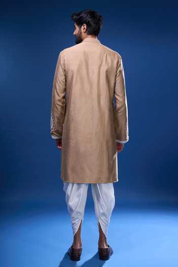 Shop Arihant Rai Sinha Beige Silk Embroidery Garden Kurta Pant Set at Aza Fashions Shop_Arihant Rai Sinha_Beige Silk Embroidery Garden Kurta Pant Set _at_Aza_Fashions
