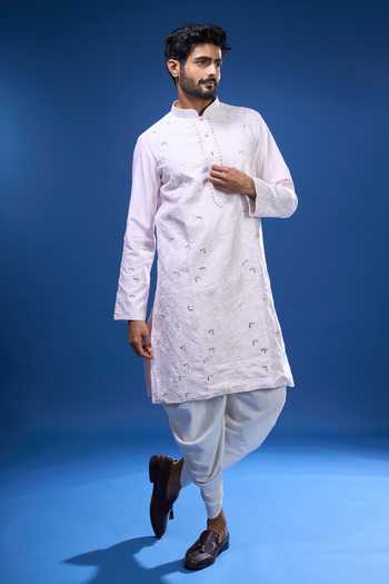 Buy Arihant Rai Sinha Pink Silk Embroidery, Mirrors Floral And Work Kurta Set at Aza Fashions Buy_Arihant Rai Sinha_Pink Silk Embroidery, Mirrors Floral And Work Kurta Set _at_Aza_Fashions