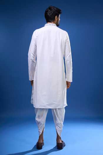Shop Arihant Rai Sinha Cream Silk Embroidery, Mirrors Work Kurta Patiala Pant Set at Aza Fashions Shop_Arihant Rai Sinha_Cream Silk Embroidery, Mirrors Work Kurta Patiala Pant Set _at_Aza_Fashions