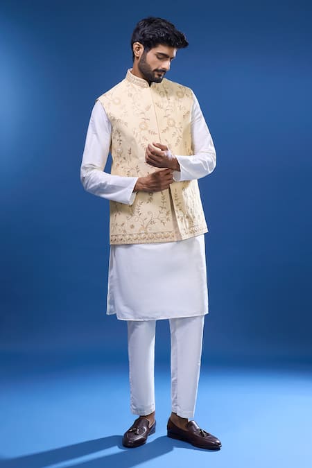 Arihant Rai Sinha Garden Embroidered Bundi & Kurta Set